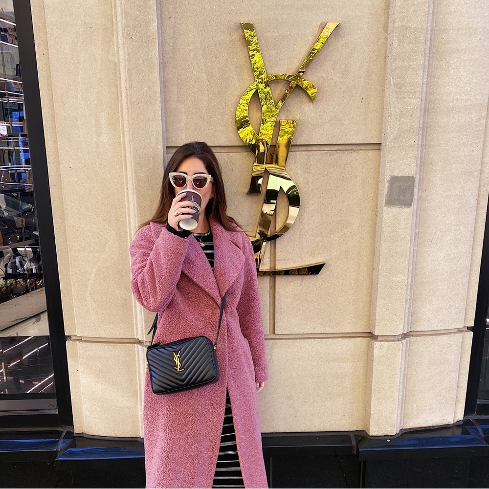 YSL Saint Laurent Lou Camera Bag in Black Matelasse Leather